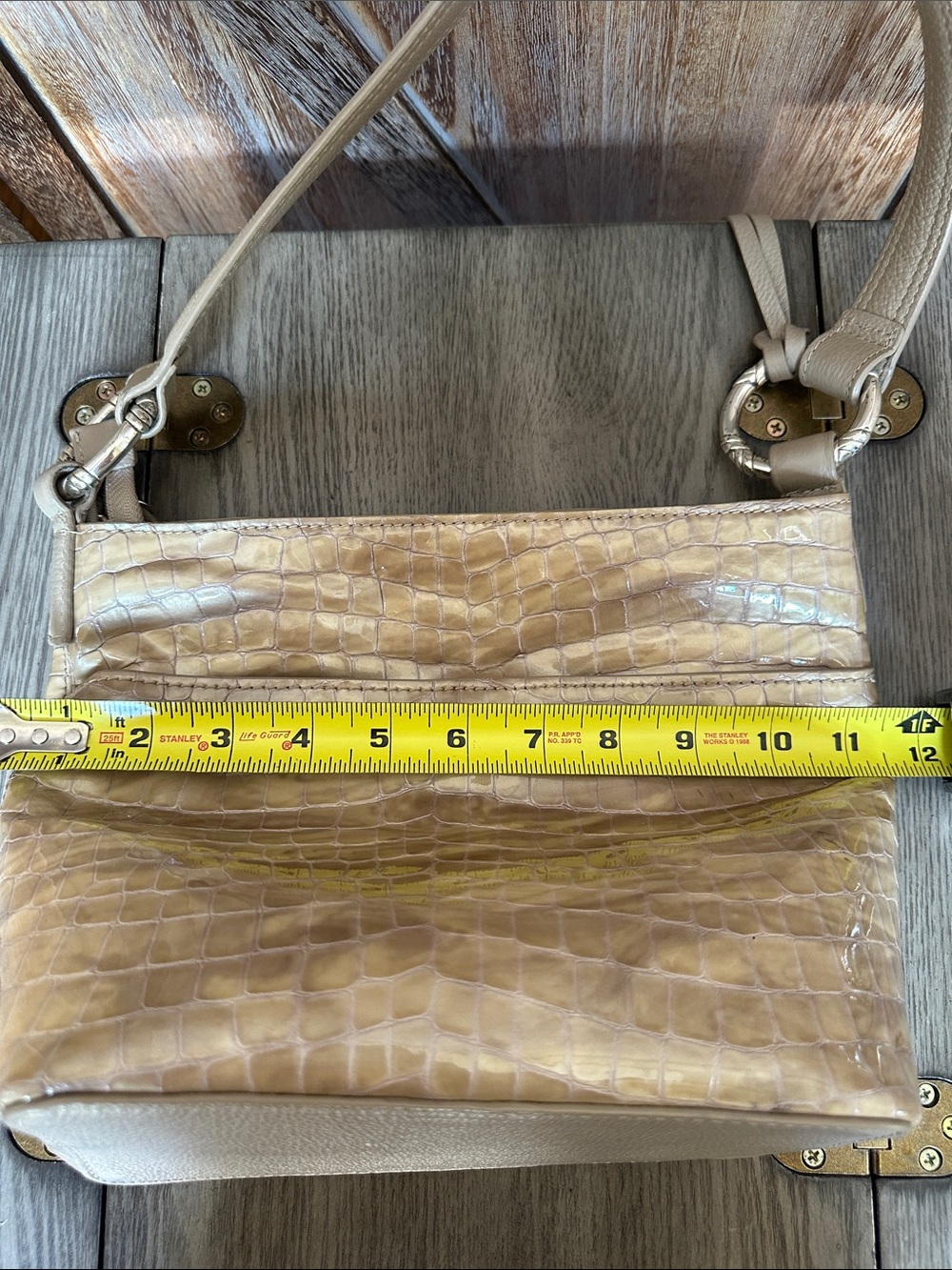 Brighton Cherie Beachwood Patent Croc-Embossed Leather Shoulder Bag Purse - Picture 10 of 16